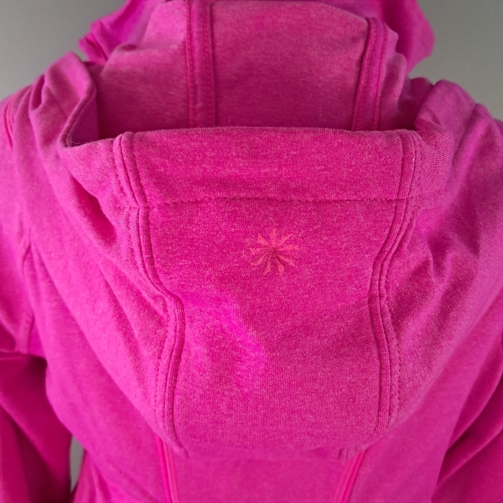 Athleta Rishi Yoga Pink Zip Up Sweatshirt Jacket Hoodie Hot Pink Size Small - Picture 7 of 11
